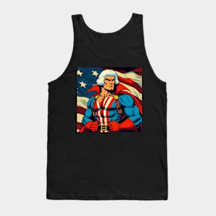 Founding Bro: Thomas Jefferson with Flag Tank Top